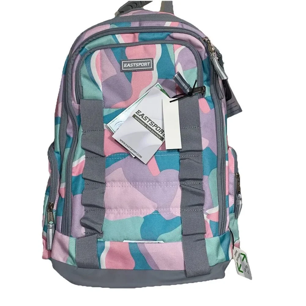Eastsport Unisex Expandable Team Recycled Backpack, Abstract Joy Outdoor Camping